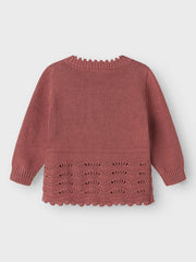 Lil' Atelier Knitted Cardigan Withered Rose