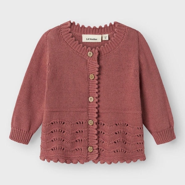 Lil' Atelier Knitted Cardigan Withered Rose