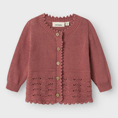 Lil' Atelier Knitted Cardigan Withered Rose