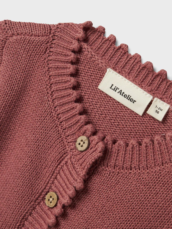 Lil' Atelier Knitted Cardigan Withered Rose