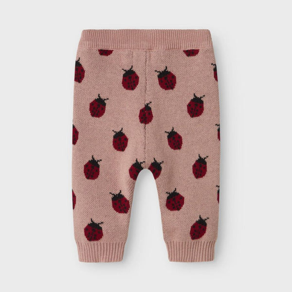 Lil' Atelier Knitted baby pants Misty Rose