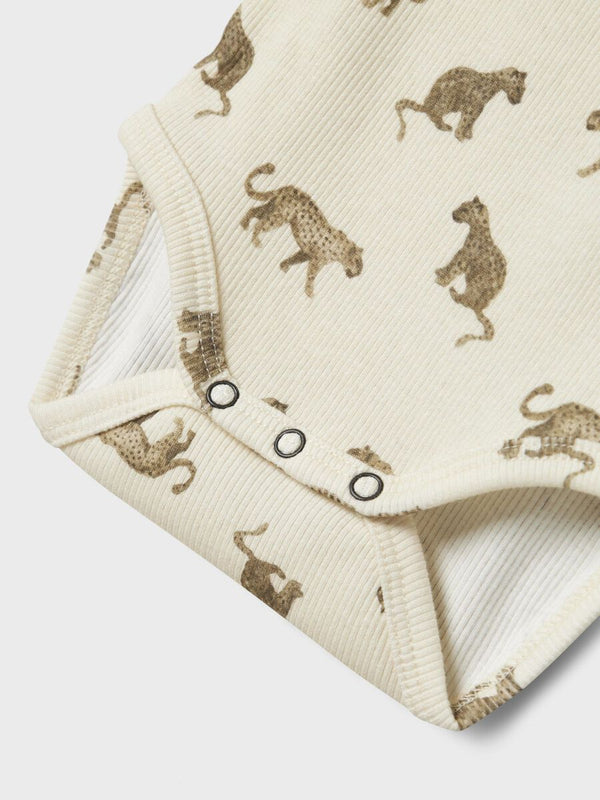 Lil' Atelier Long Sleeve Bodysuit Leopard Turtledove
