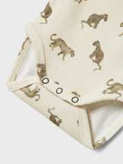 Lil' Atelier Long Sleeve Bodysuit Leopard Turtledove