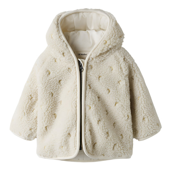 Lil' Atelier Βρεφικό Μπουφάν EMBROIDERED TEDDY – Turtledove