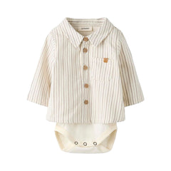 Lil' Atelier Βρεφικό Πουκάμισο-Κορμάκι από Οργανικό Βαμβάκι – Turtledove