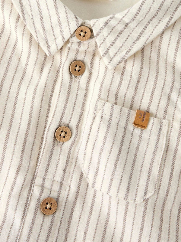 Lil' Atelier Βρεφικό Πουκάμισο-Κορμάκι από Οργανικό Βαμβάκι – Turtledove