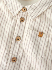 Lil' Atelier Βρεφικό Πουκάμισο-Κορμάκι από Οργανικό Βαμβάκι – Turtledove