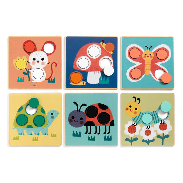 Djeco ξύλινο εκπαιδευτικό παιχνίδι αντιστοίχισης χρωμάτων & σχημάτων