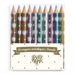 Djeco Mini Wooden Crayons 10 metallic colors Chichi - FSC MIX