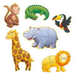 Djeco Giant Puzzle 1.30m. 4/6/9 pcs. Wild Animals