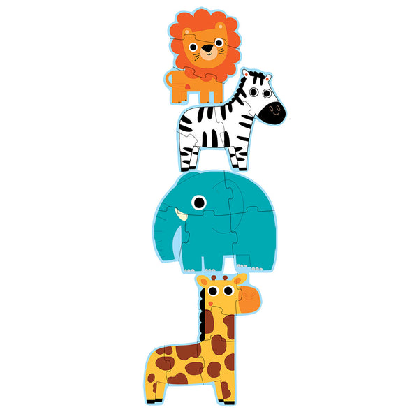 Djeco 4 puzzles Jungle animals with 3,4,5,6 pieces