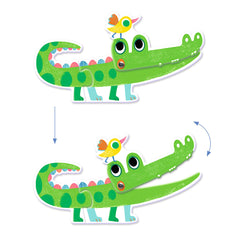 Djeco 6 Παζλ με 2 κομμάτια και κίνηση "Ζωάκια Ζούγκλας"