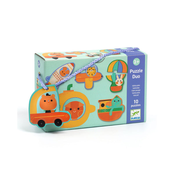 Djeco 10 puzzles with 2 pieces "Vehicles and means of transport"