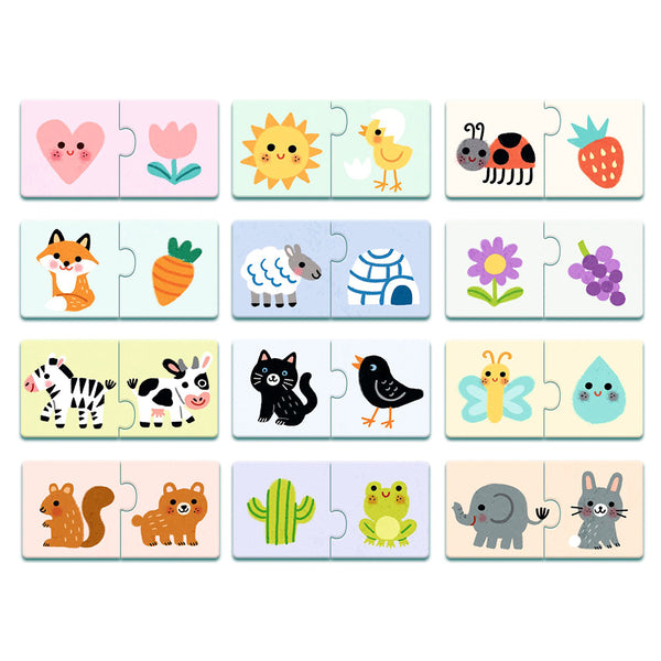 Djeco 12 puzzles with 2 pieces "Learning colors"