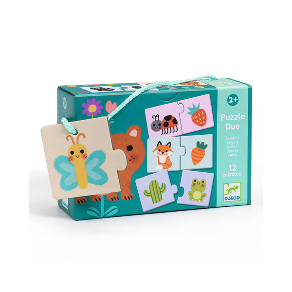 Djeco 12 puzzles with 2 pieces "Learning colors"