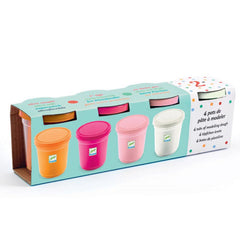 Djeco 4 Plasticine Playdough - Pastel Colors
