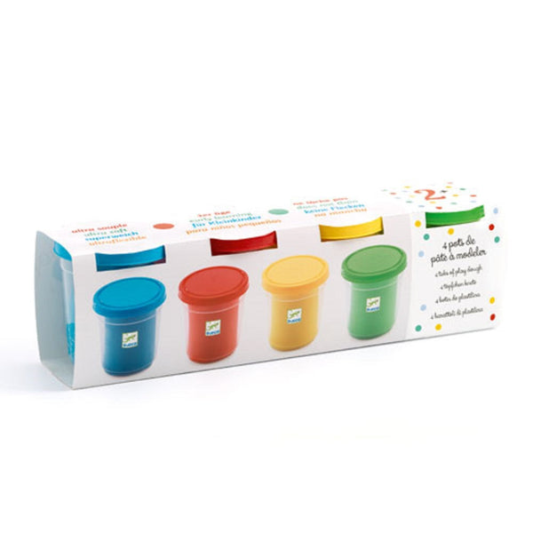 Djeco 4 Playdoughs in basic colors