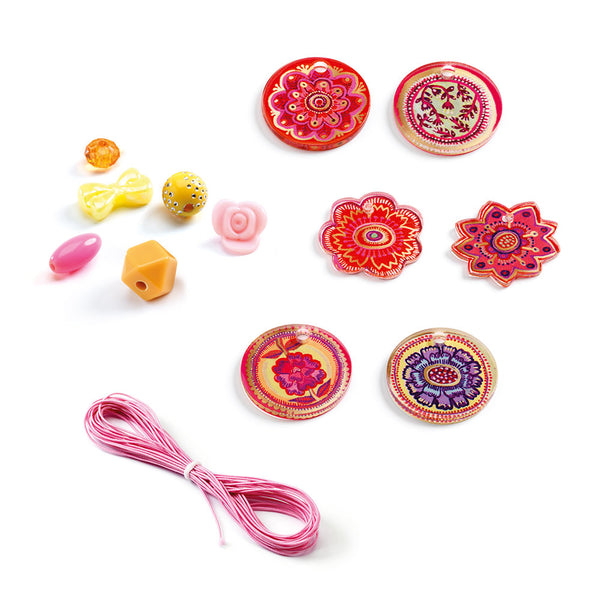 Djeco making jewelry with various beads Flowers