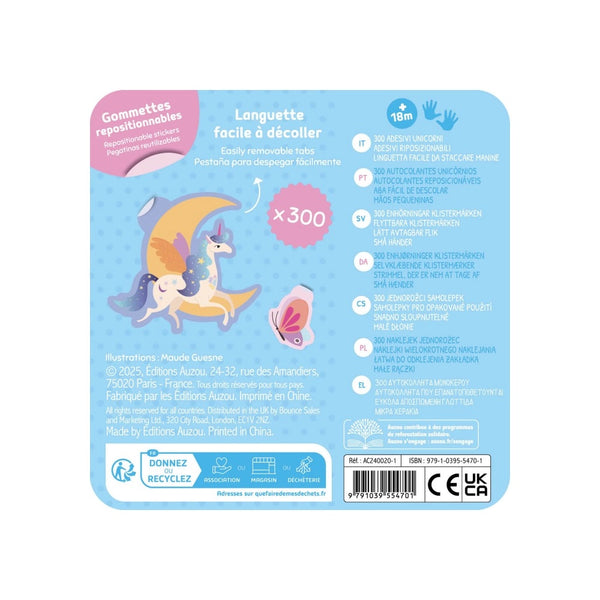 Auzou Το Μεταλλικό μου Κουτί με Αυτοκόλλητα - Μονόκεροι