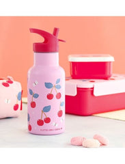 A Little Lovely Company Βρεφικά & Παιδικά Ποτηράκια A Little Lovely Company: Μπουκάλι με διπλό τοίχωμα από ανοξείδωτο ατσάλι 350ml - Cherries