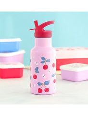 A Little Lovely Company Βρεφικά & Παιδικά Ποτηράκια A Little Lovely Company: Μπουκάλι με διπλό τοίχωμα από ανοξείδωτο ατσάλι 350ml - Cherries