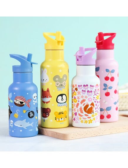 A Little Lovely Company Βρεφικά & Παιδικά Ποτηράκια A Little Lovely Company: Μπουκάλι με διπλό τοίχωμα από ανοξείδωτο ατσάλι 350ml - Flower Garden