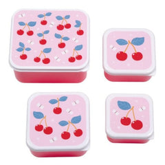 A Little Lovely Company Παιδικά Δοχεία Φαγητού A little lovely company: Σετ 4 δοχεία φαγητού Lunch & Snack Box -Cherries