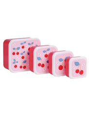 A Little Lovely Company Παιδικά Δοχεία Φαγητού A little lovely company: Σετ 4 δοχεία φαγητού Lunch & Snack Box -Cherries