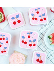 A Little Lovely Company Παιδικά Δοχεία Φαγητού A little lovely company: Σετ 4 δοχεία φαγητού Lunch & Snack Box -Cherries