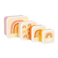 A Little Lovely Company Παιδικά Δοχεία Φαγητού A little lovely company: Σετ 4 δοχεία φαγητού Lunch & Snack Box Rainbows