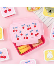A Little Lovely Company Παιδικά Δοχεία Φαγητού A little lovely company: Δοχείο φαγητού Bento με χωρίσματα- 1,2 L- Cherries