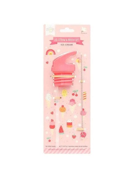A Little Lovely Company Βρεφικά & Παιδικά Ποτηράκια A Little Lovely Company: Σετ καπάκι, καλαμάκι και βουρτσάκι Ice creams
