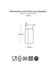 A Little Lovely Company Βρεφικά & Παιδικά Ποτηράκια A little lovely company: Παιδικό Παγούρι από Tritan 450ml-Dinosaurs