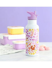 A Little Lovely Company Βρεφικά & Παιδικά Ποτηράκια A Little Lovely Company: XL Μπουκάλι με διπλό τοίχωμα από ανοξείδωτο ατσάλι 500ml - Flower garden