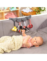 BabyOno Κρεμαστά Βρεφικά Παιχνίδια BabyOno: Κρεμαστό παιχνίδι δραστηριοτήτων για καρότσι και κούνια-Cheese & Skip