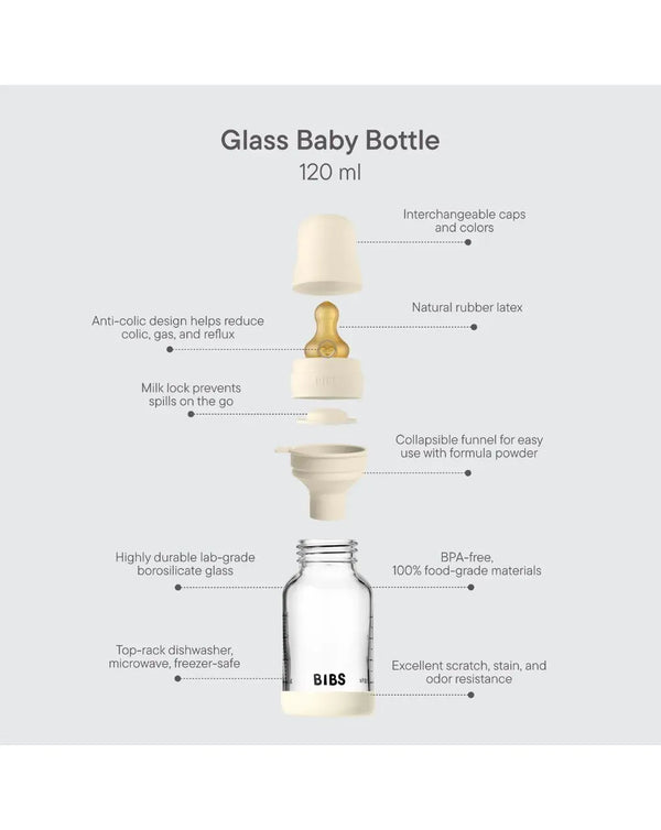 BIBS Μπιμπερό / Αξεσουάρ Bibs Γυάλινο Μπιμπερό 120ml latex baby blue 5019231