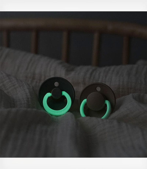 BIBS Πιπίλες Bibs Πιπίλες Καουτσούκ 18+m Blush GLOW/Vanilla GLOW 2τμχ