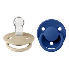 BIBS Πιπίλες Bibs Σετ Πιπίλες 2τμχ – De Lux – Vanilla/Cornflower – Στρογγυλή/Σιλικόνη Onesize