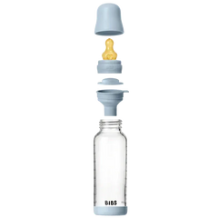 BIBS Μπιμπερό / Αξεσουάρ Bibs Γυάλινο Μπιμπερό Κατά των Κολικών με Θηλή Σιλικόνης Μπλε 240ml