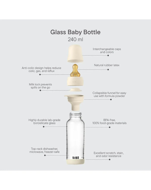 BIBS Μπιμπερό / Αξεσουάρ Bibs Γυάλινο Μπιμπερό 240ml latex blush 5020244