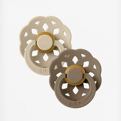 BIBS Πιπίλες Bibs Boheme Πιπίλες Καουτσούκ 6-18m Vanilla/Dark Oak 2τμχ