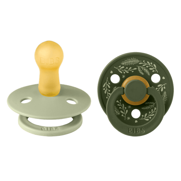 BIBS Πιπίλες Bibs Πιπίλες Colour Round 2τμχ Latex No 2 Leaf sage Hunter Green 12027101
