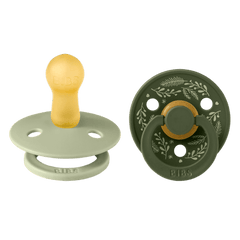 BIBS Πιπίλες Bibs Πιπίλες Colour Round 2τμχ Latex No 2 Leaf sage Hunter Green 12027101