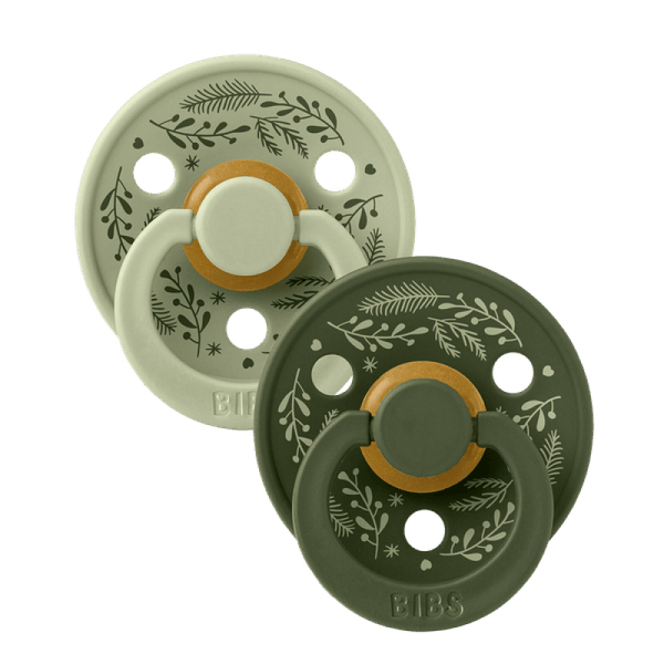 BIBS Πιπίλες Bibs Πιπίλες Colour Round 2τμχ Latex No 2 Leaf sage Hunter Green 12027101
