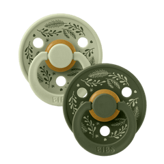 BIBS Πιπίλες Bibs Πιπίλες Colour Round 2τμχ Latex No 2 Leaf sage Hunter Green 12027101