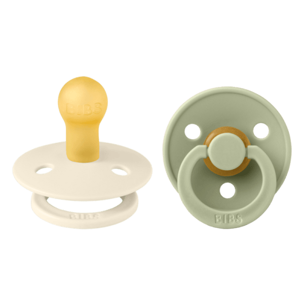 BIBS Πιπίλες Bibs Πιπίλες Colour Round 2τμχ Latex No1(0-6M) Ivory/Sage 110241