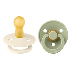 BIBS Πιπίλες Bibs Πιπίλες Colour Round 2τμχ Latex No2(6-12M) Deep Ivory/Sage 120241