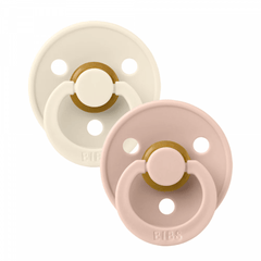 BIBS Πιπίλες Bibs Πιπίλες Colour Round 2τμχ Latex No3 18m+ Ivory/Blush 130253