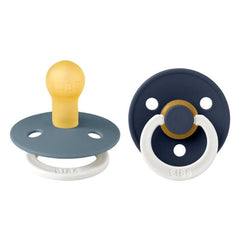 BIBS Πιπίλες Bibs Πιπίλες Καουτσούκ Colour Round Petrol / Deep Space Πετρόλ για 0+ μηνών 2τμχ