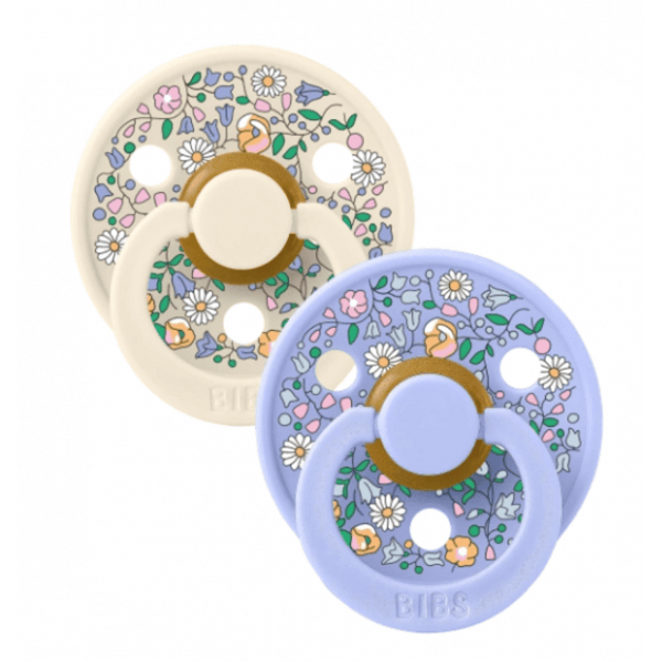 BIBS Πιπίλες BIBS Liberty Σετ Πιπίλες 2τμχ Chloe Meadow Latex Ivory Mix Στρογγυλή No2 12035101